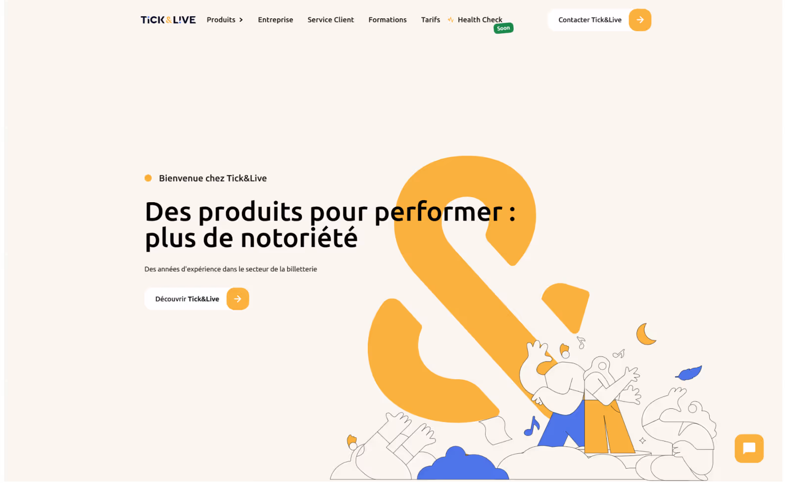 écran home du site tickandlive.fr