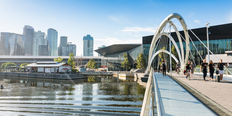 The Melbourne Convention and Exhibition Centre (MCEC) on the Yarra River.