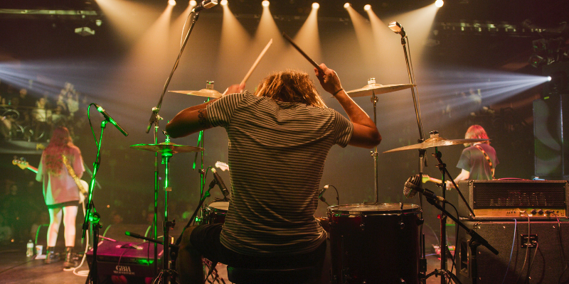 A band on stage at BIGSOUND, Brisbane.
