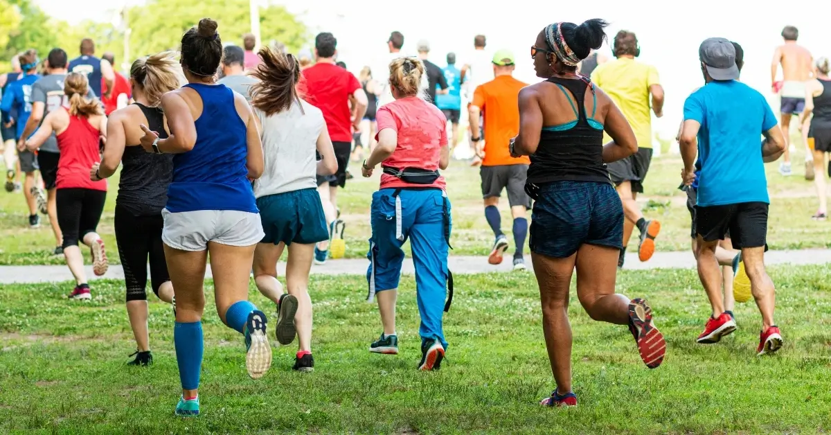 Group of people on a parkrun in Melbourne