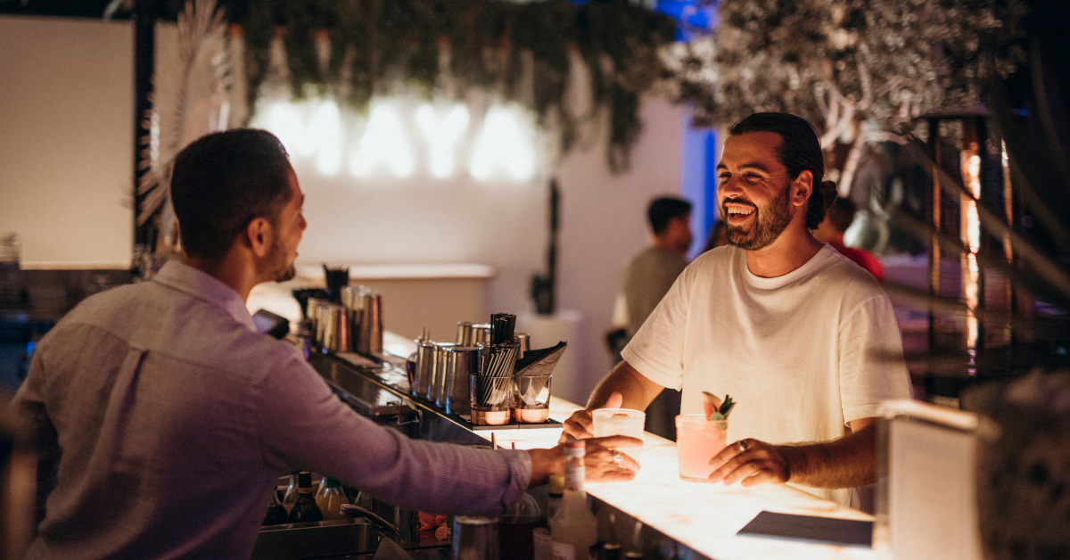 A man getting a drink at a Fortitude Valley Bar