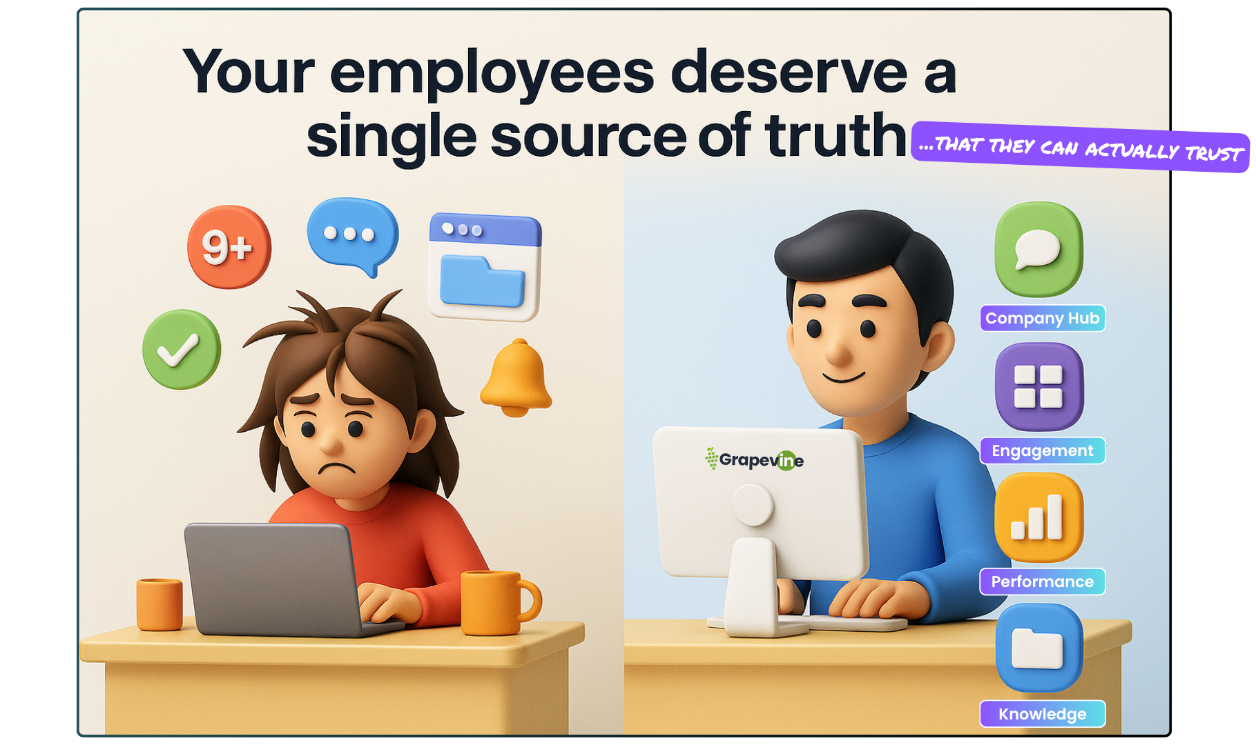 Traditional intranets are outdated, disconnected, and ignored. Learn why remote, hybrid, and flexible teams are replacing them with a Virtual HQ—and how Grapevine helps operations and internal comms leaders align teams, centralize knowledge, and build a connected employee experience.