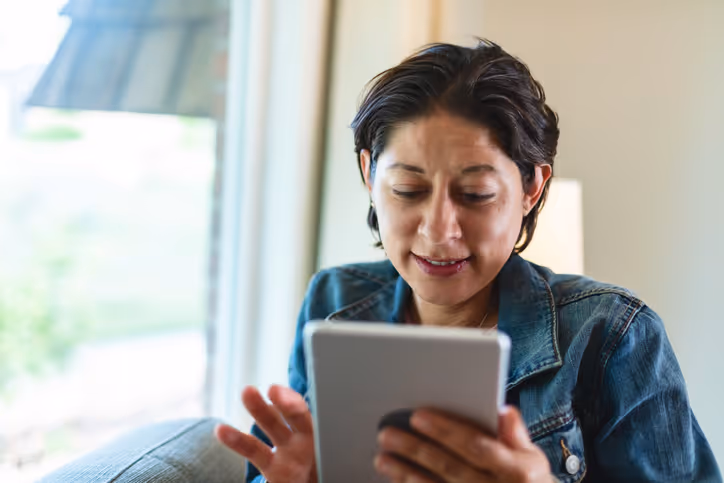 Woman using a tablet device 