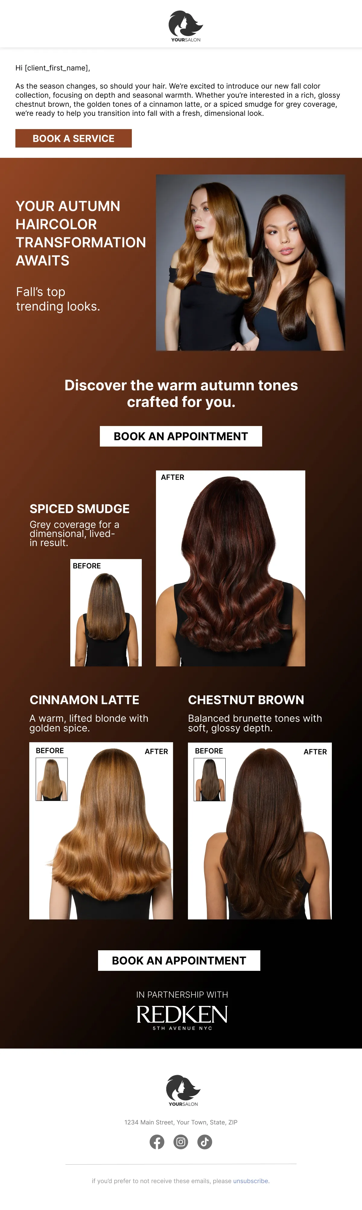 Redken service promotion email, September 2026