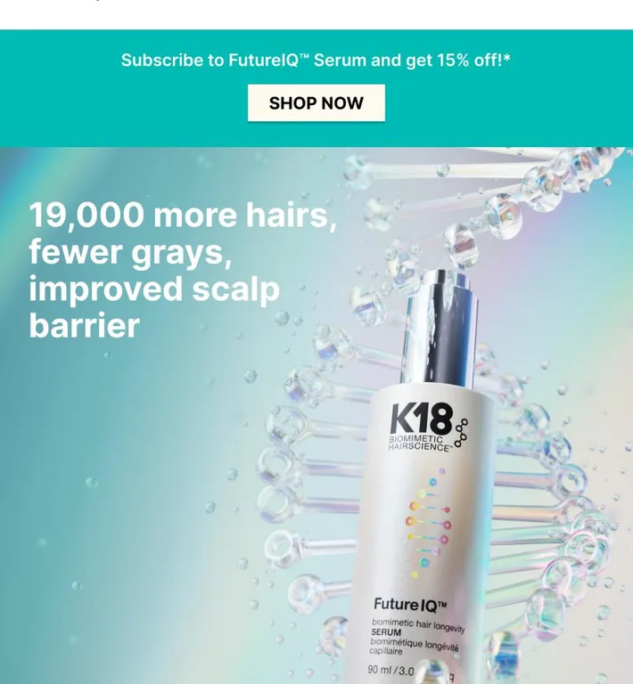 K18 retail promotion email