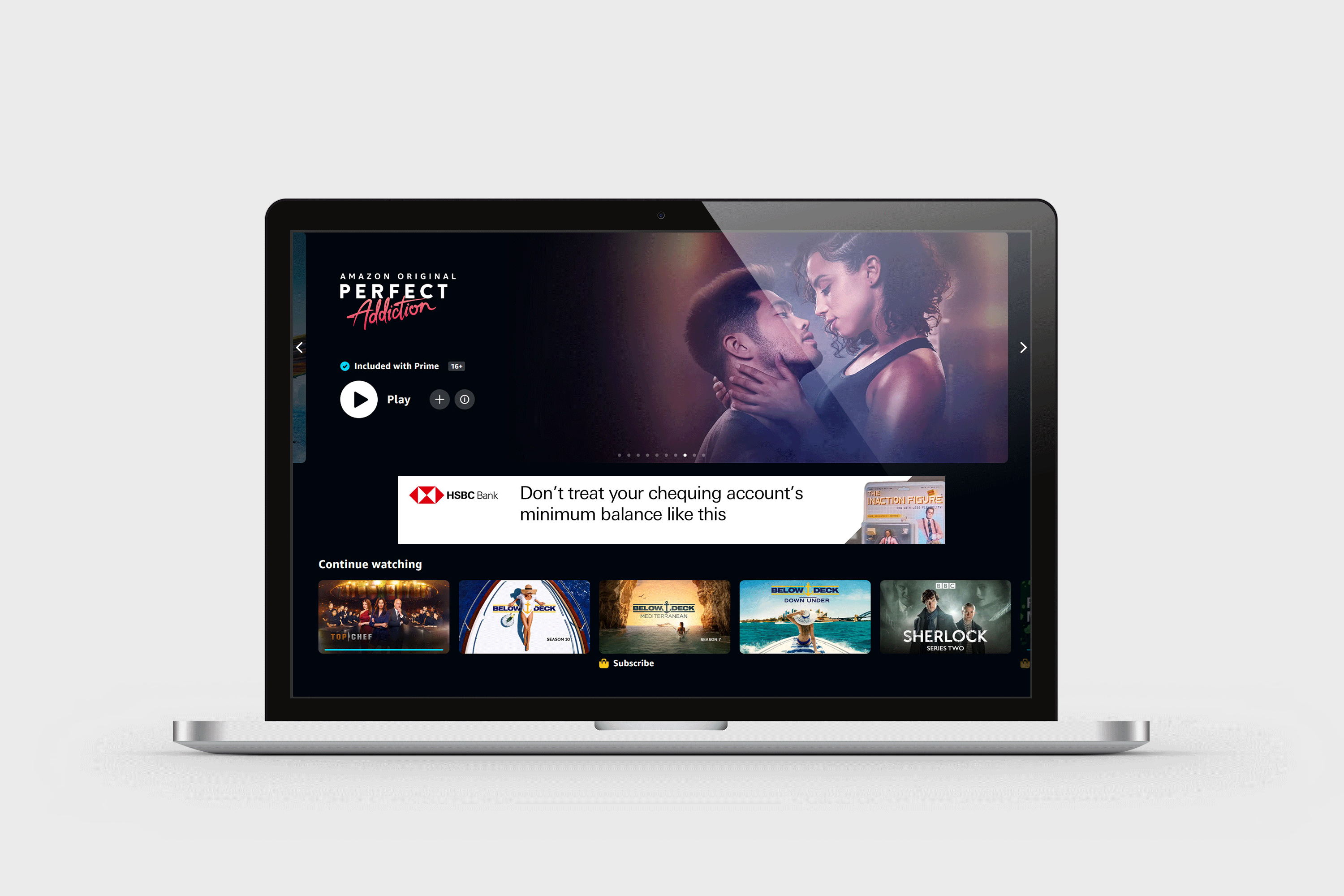 A gif of an HSBC digital ad running on the home screen of an Amazon Firestick.