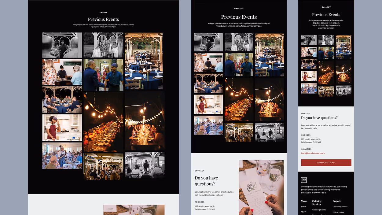 Leon C Brunson Website Gallery Section - Varona Designs