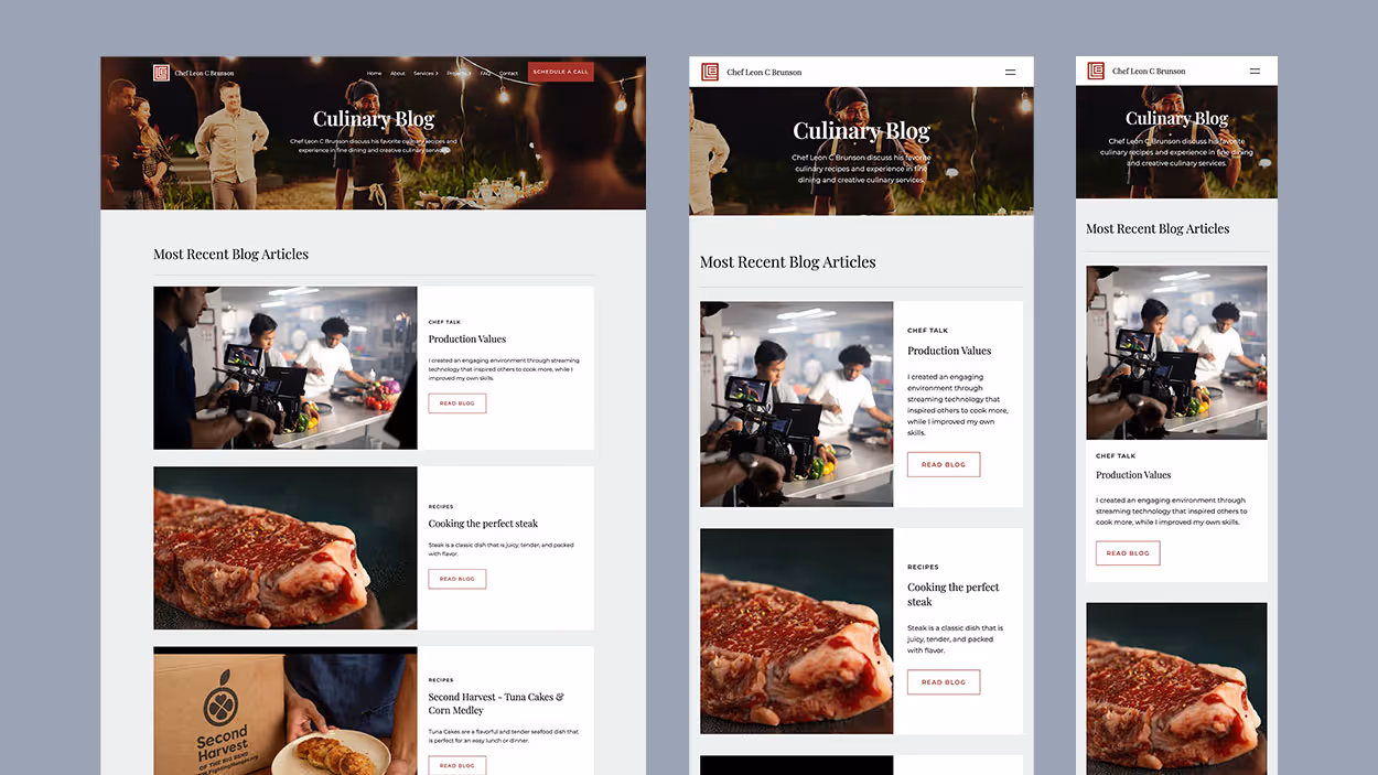Leon C Brunson Website Blog Page - Varona Designs