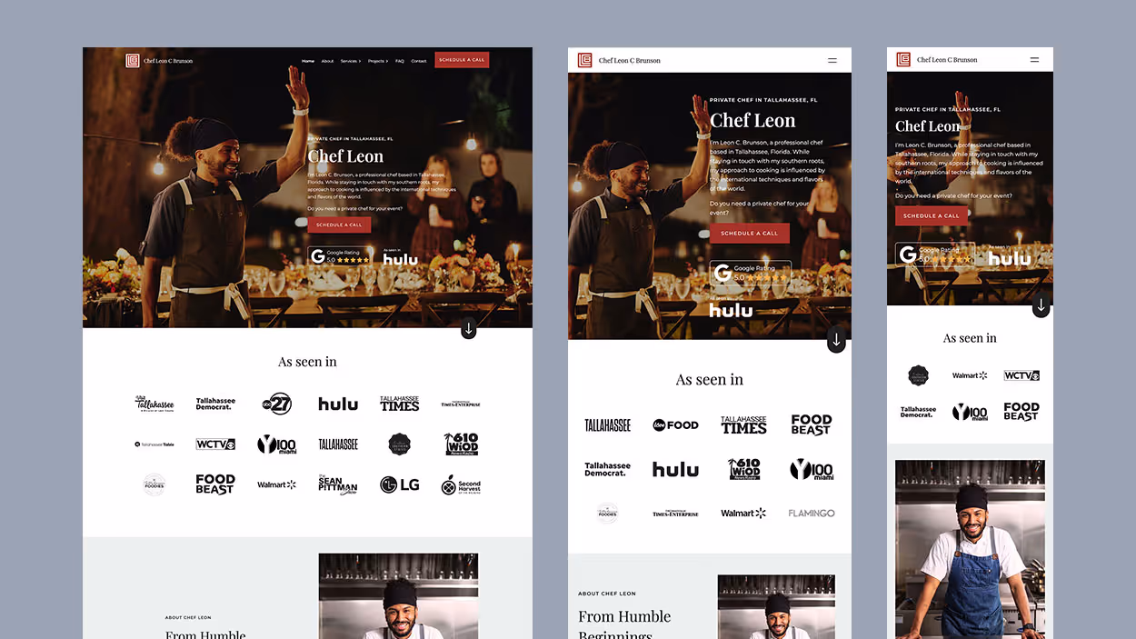 Leon C Brunson Website Home Page - Varona Designs
