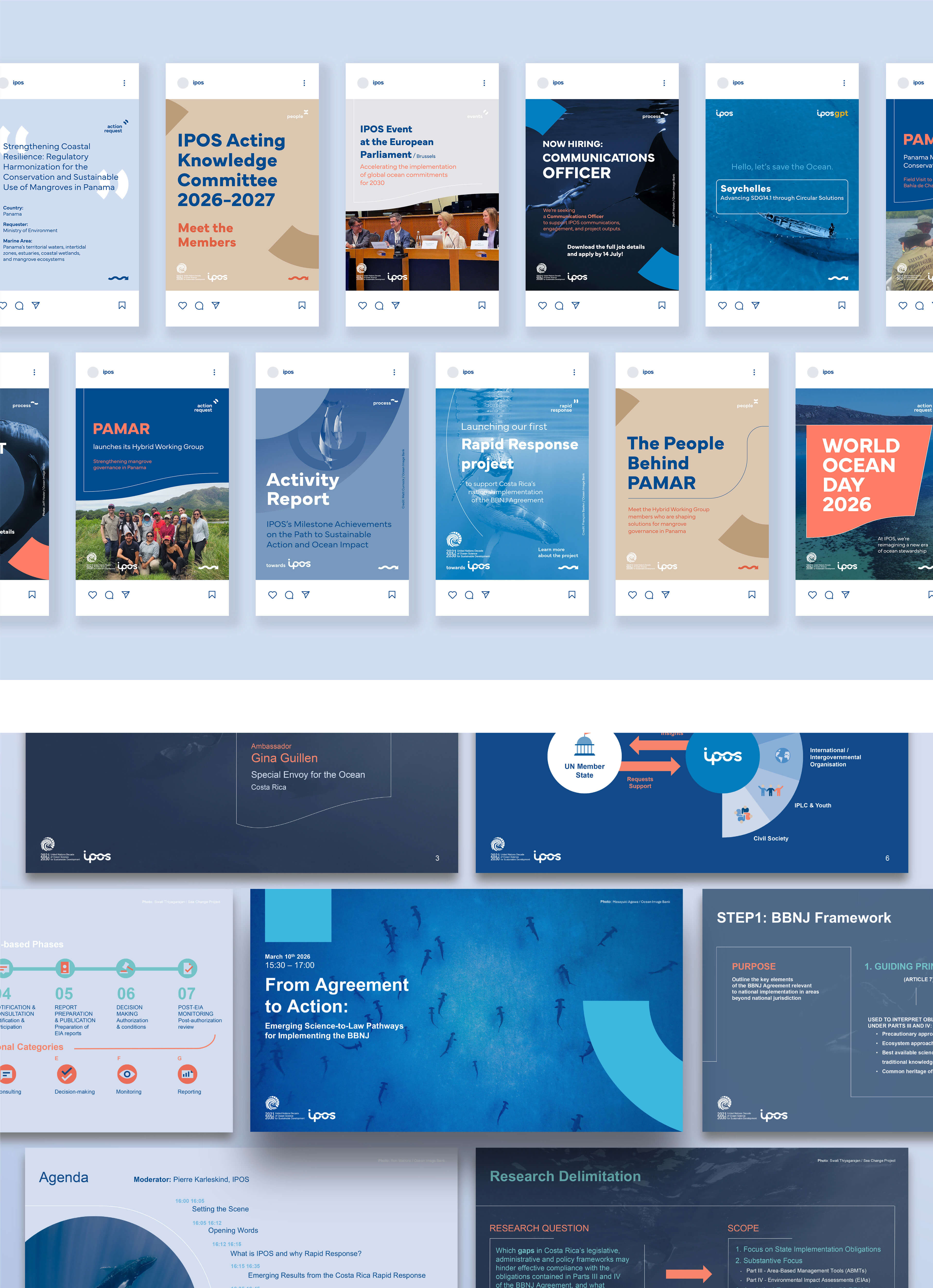 Brand strategy, identity system, digital assets and printed brand guidelines — IPOS by Lazy snail Design.