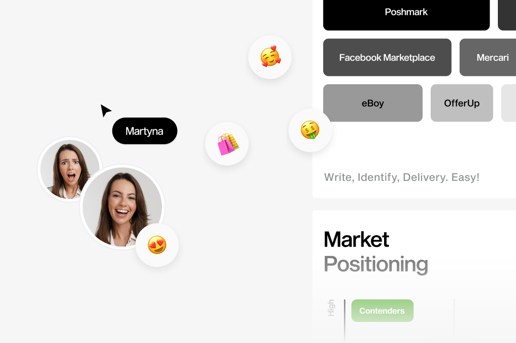 User research session with participant avatars and reactions