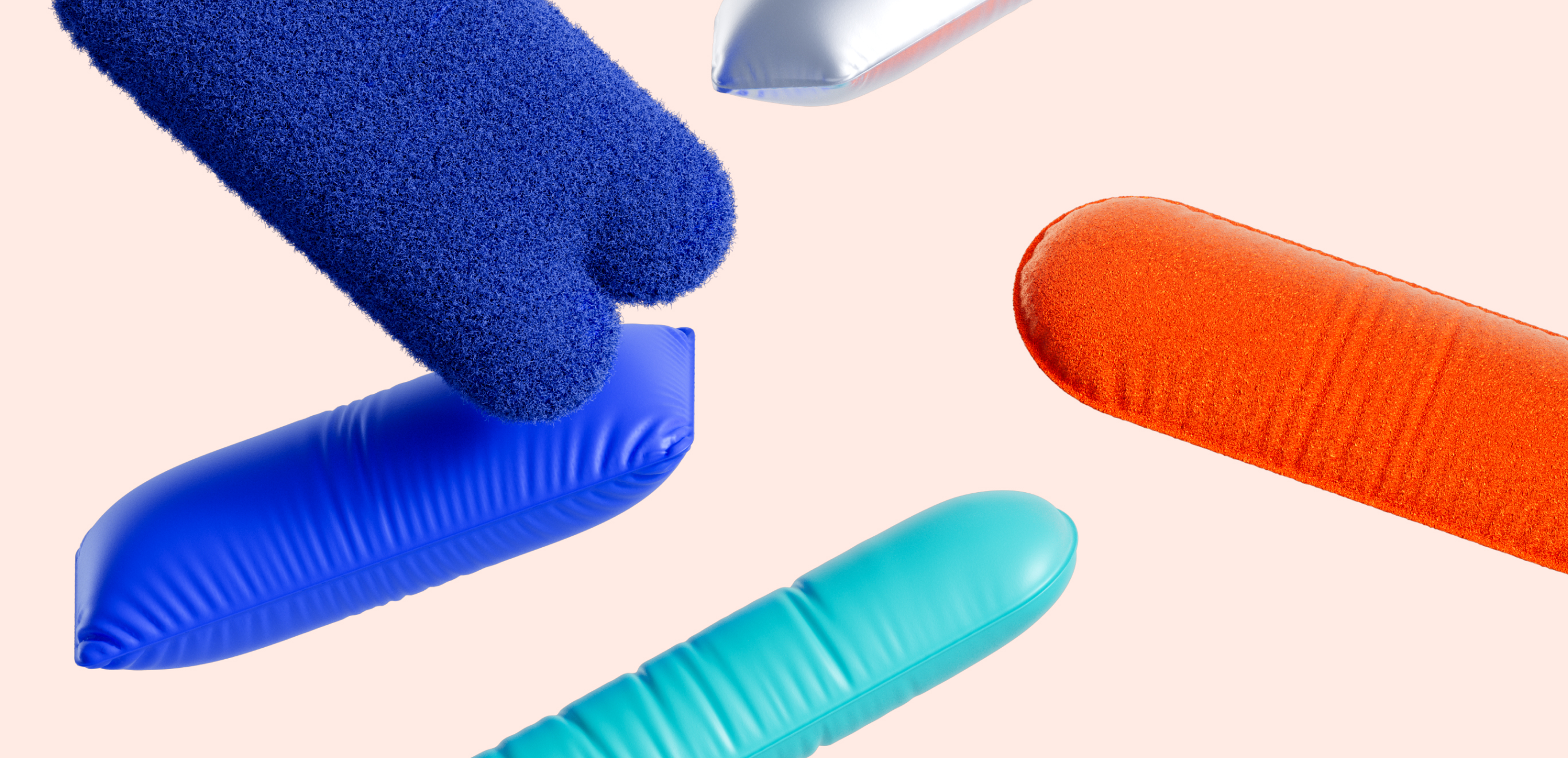 3D brand visual with colorful abstract shapes