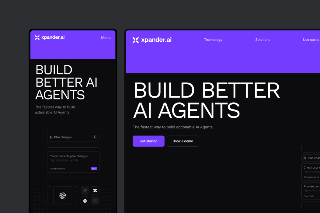 Responsive website design on desktop and mobile