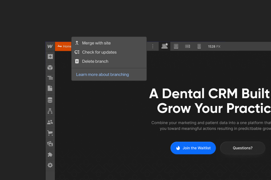 Webflow website build for a dental CRM