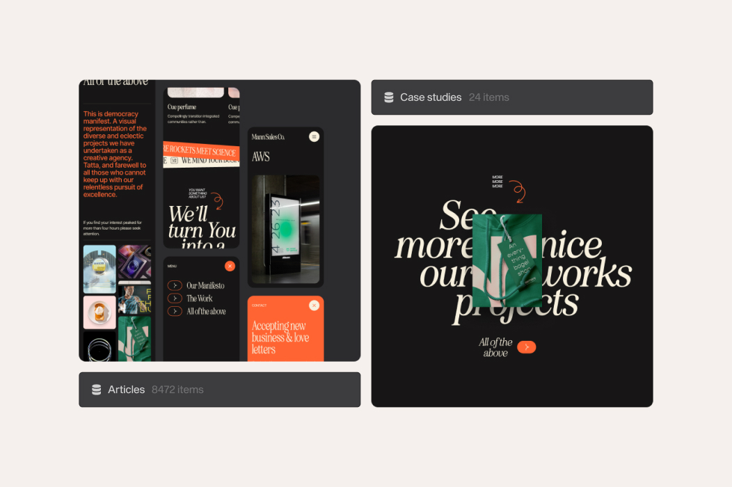 Website development: dark editorial site layouts
