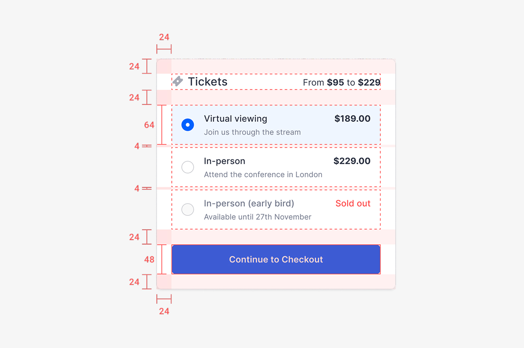 Frontend interface with a notifications list