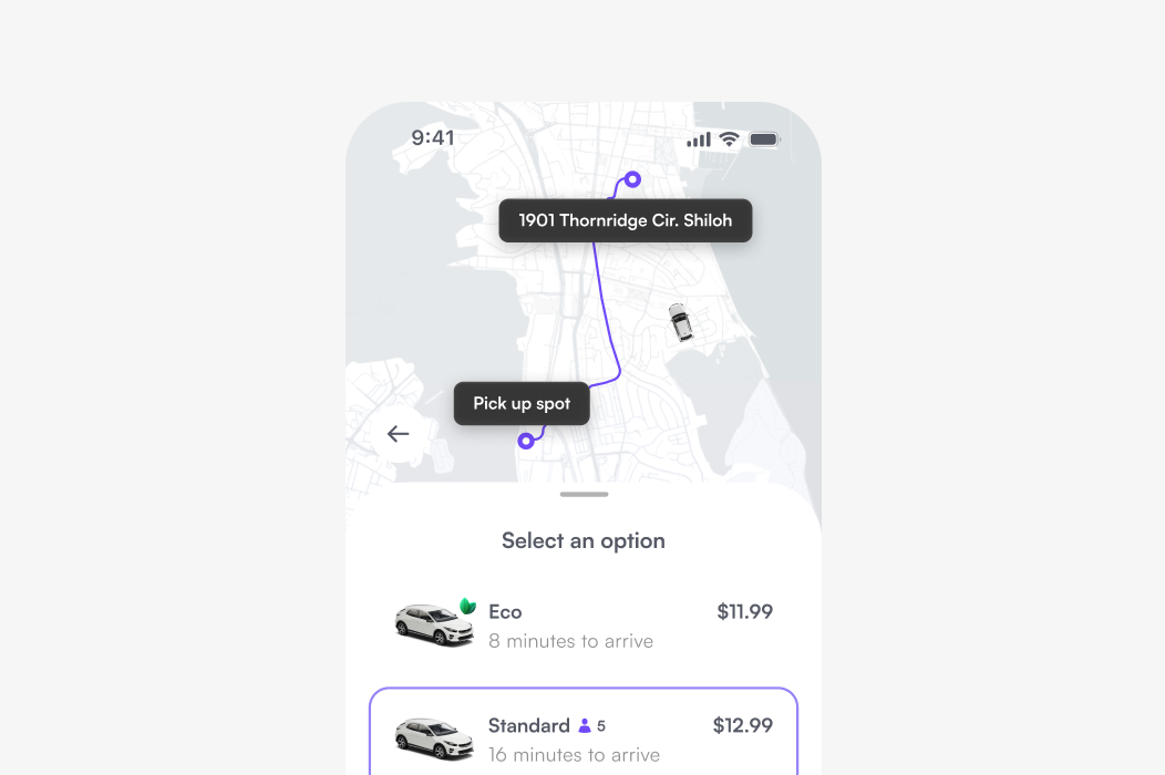 Mobile app with a map