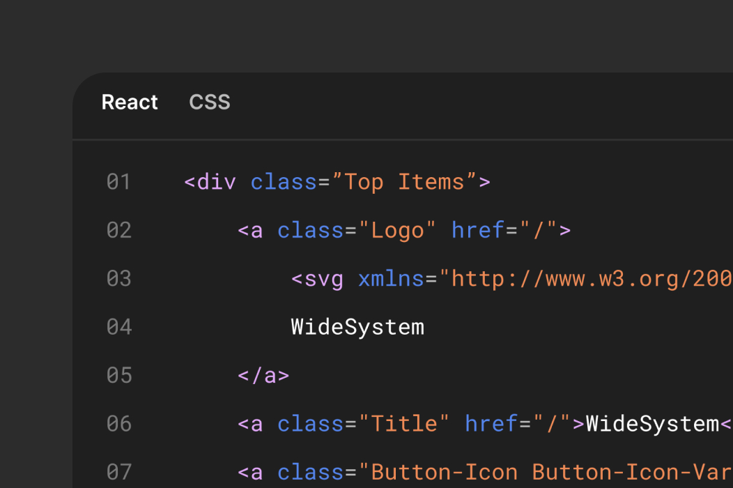 Backend code in an editor