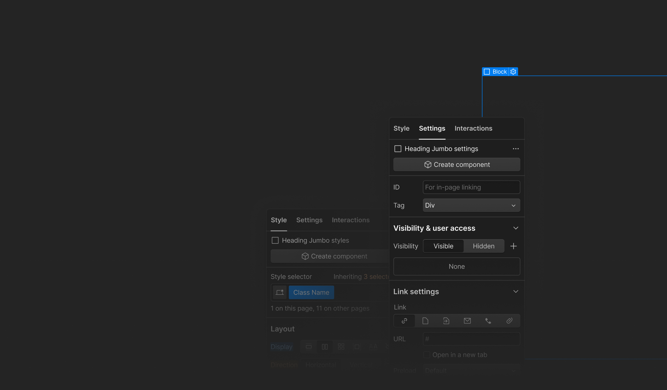 Website build in a dark code editor
