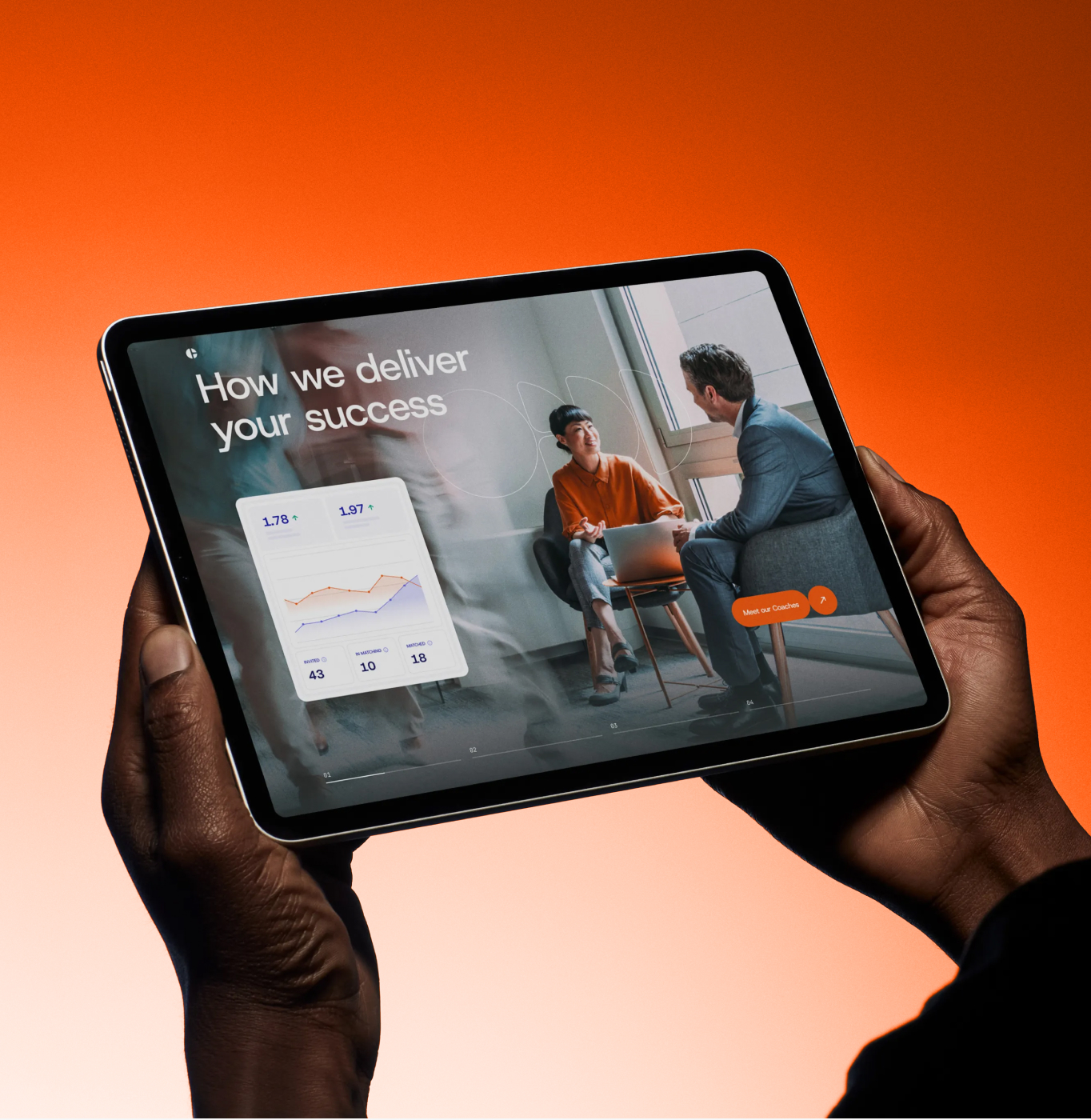 CoachHub app on a tablet