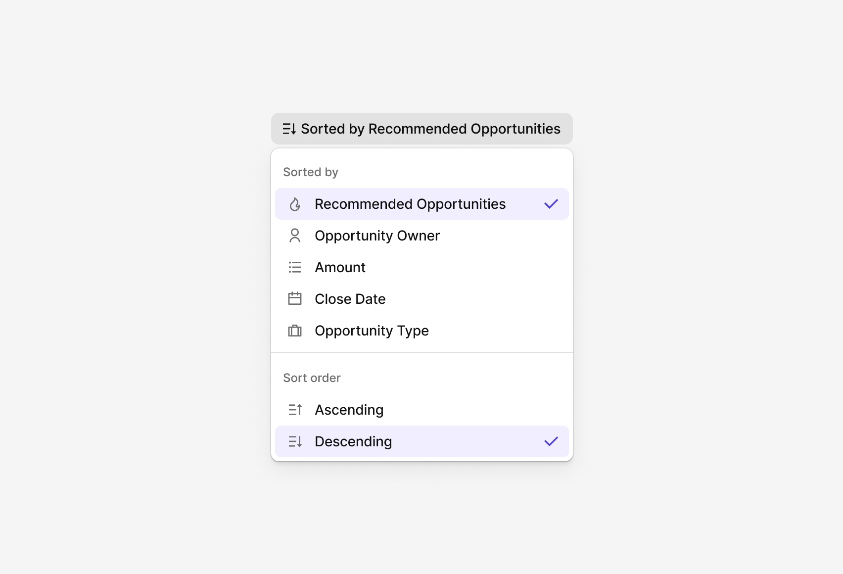 Table sorting gives users flexibility without introducing unnecessary complexityc
