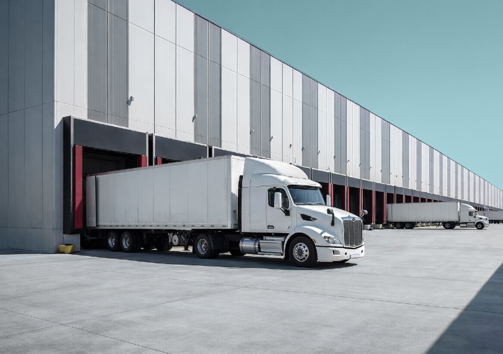 Truck at an industrial logistics facility