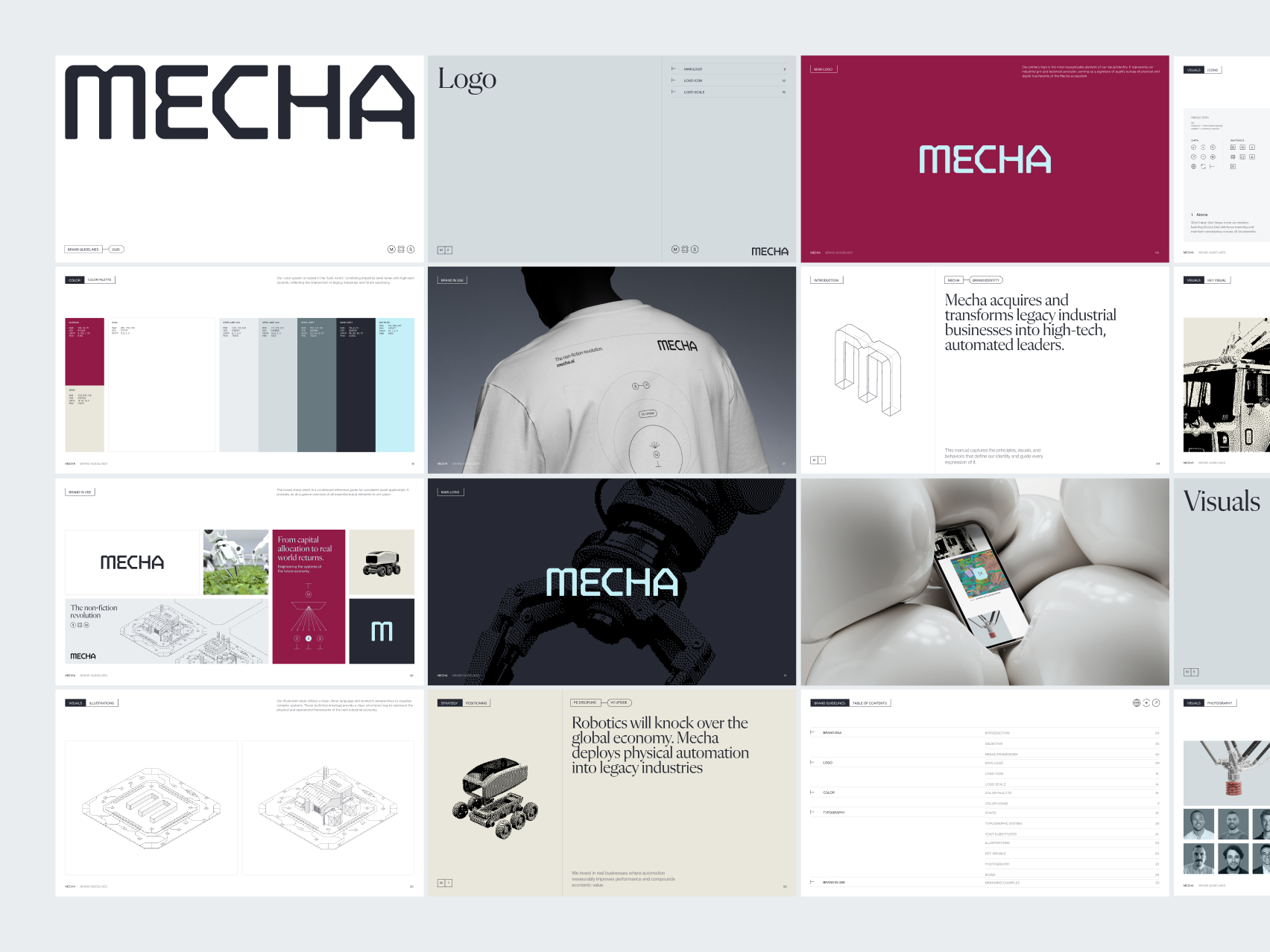 Mecha brand guidelines pages overview