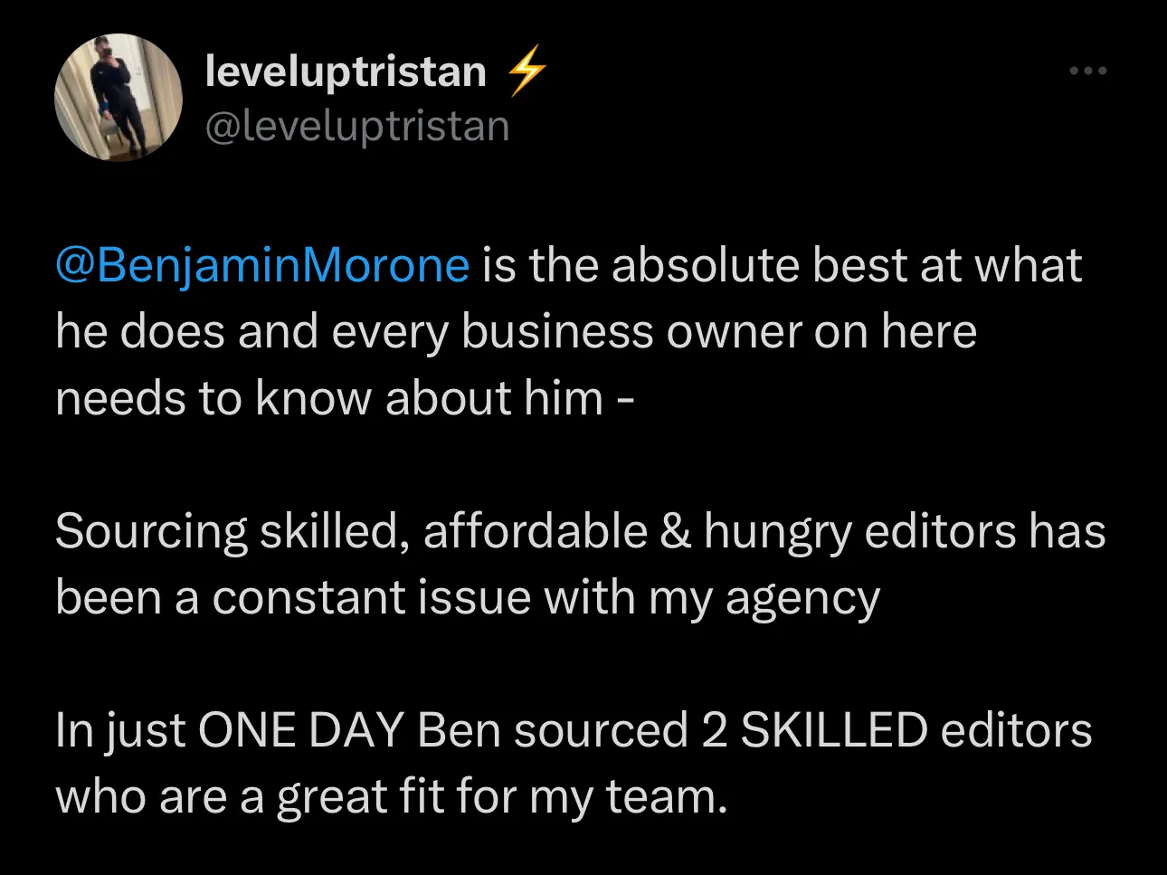 Tristan Testimonial