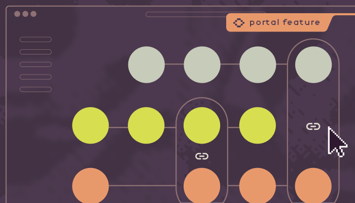 an illustration of a portal user interface depicting "shared account access"
