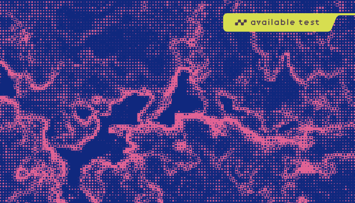 a dithered image in bright blue and pink as an abstract representation of caffeine in energy drinks