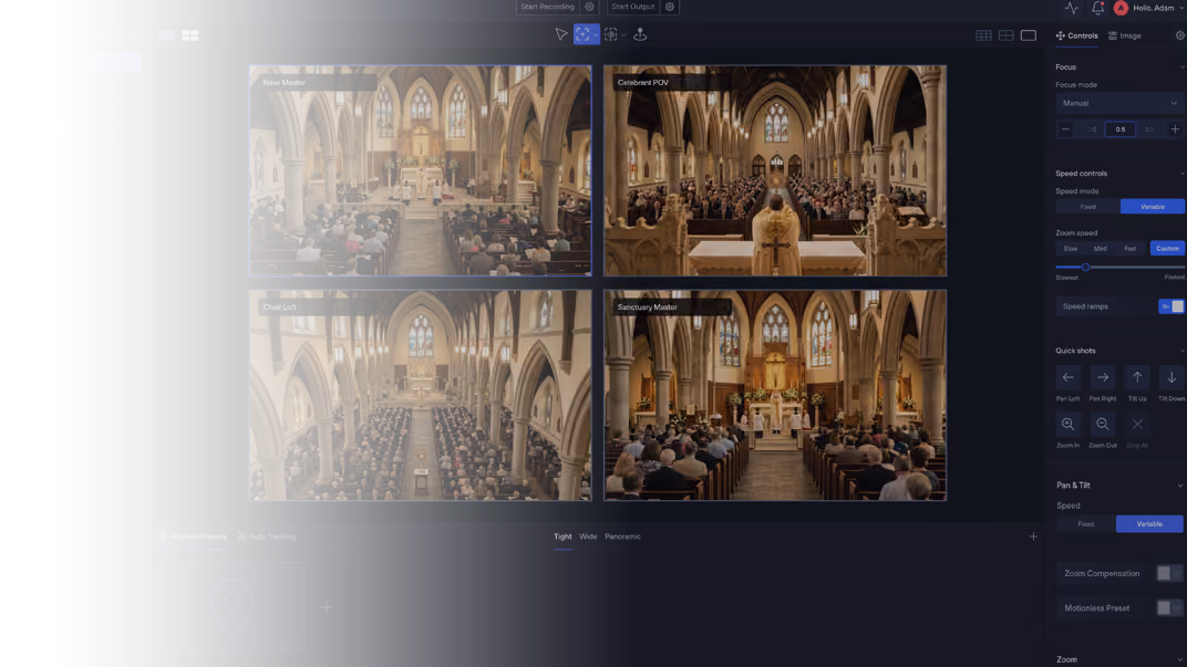 Camera control built for modern worship teams.