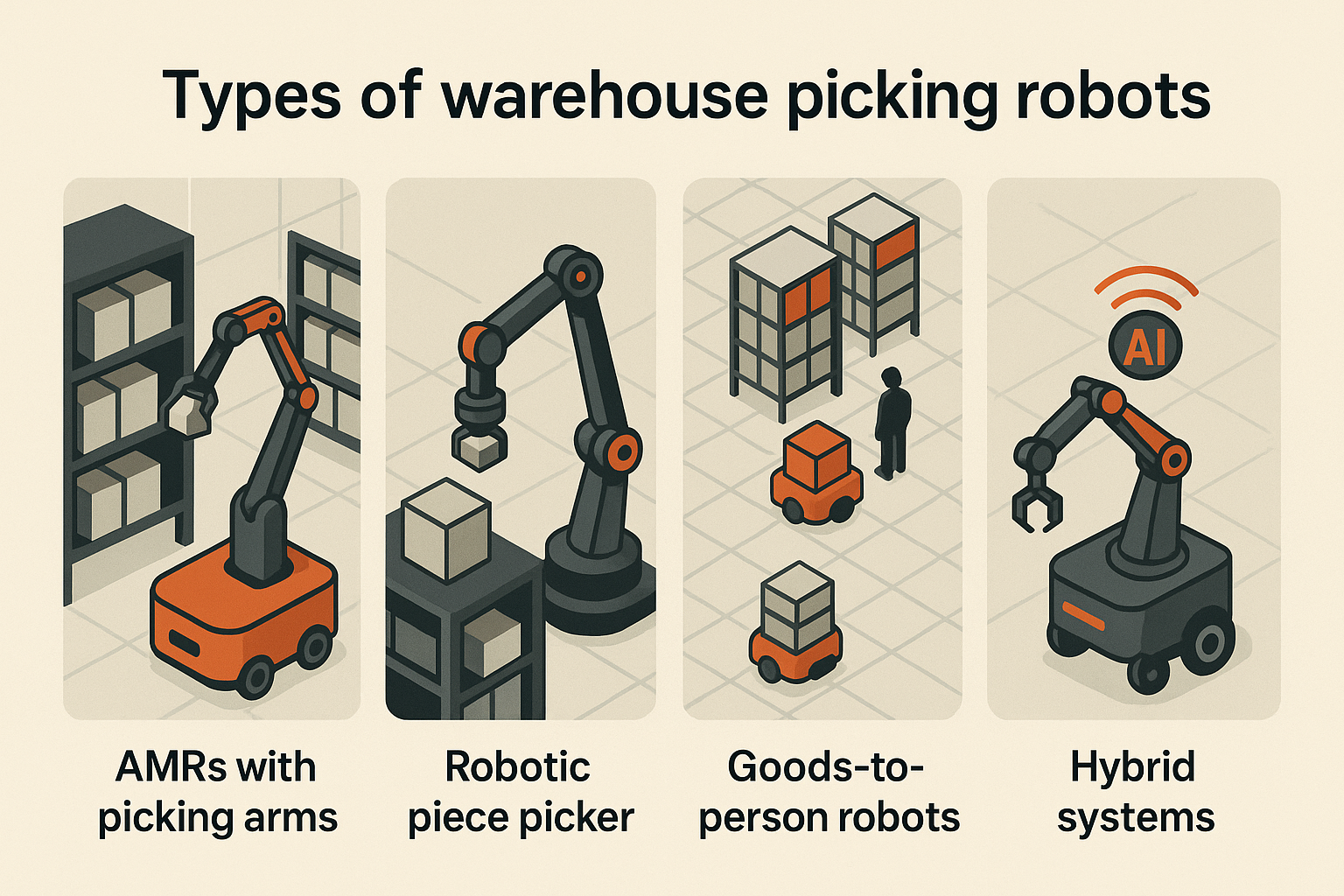 Types of warehouse picking robots