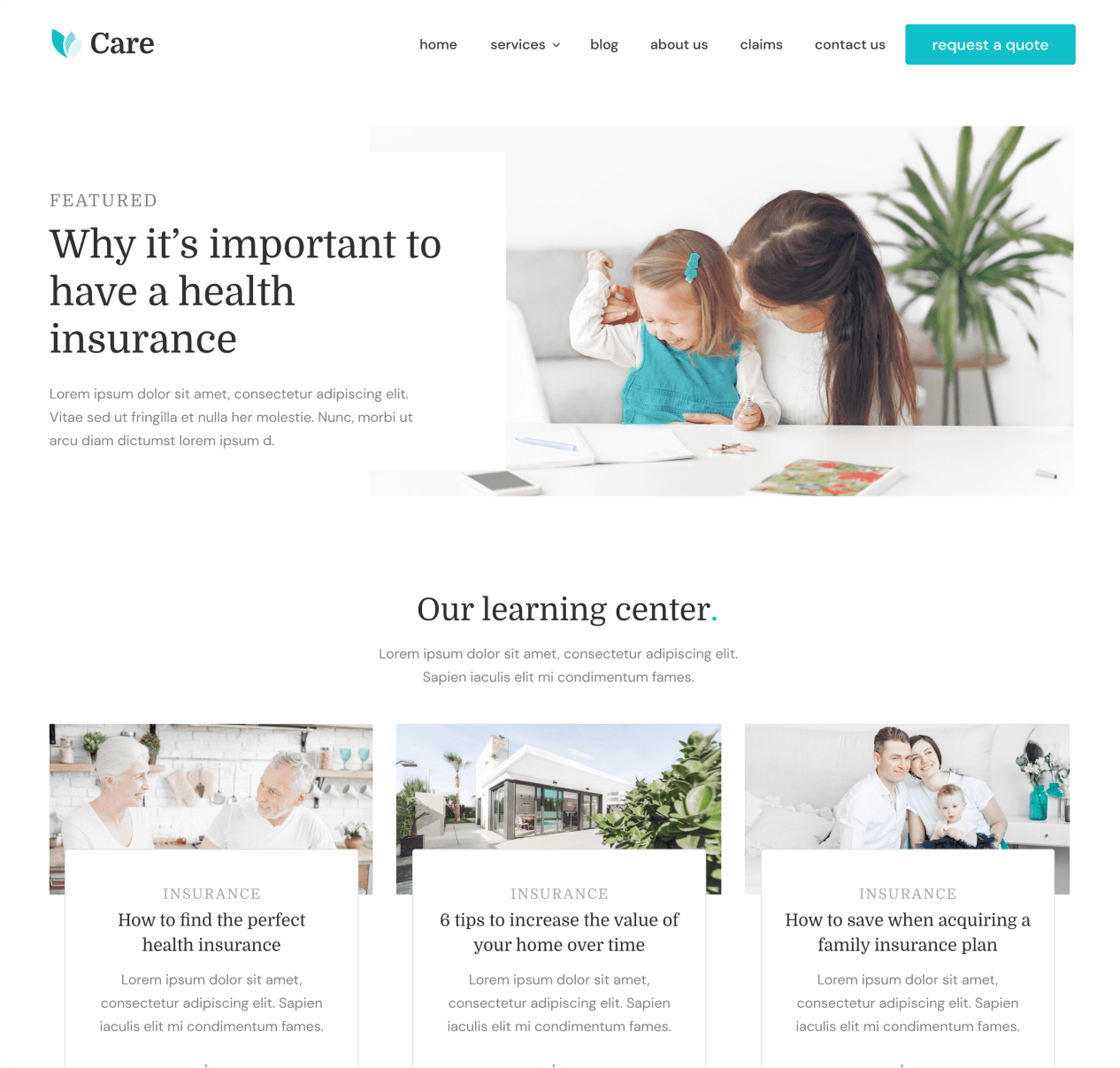 Care - Blog page - Insurance Webflow Template