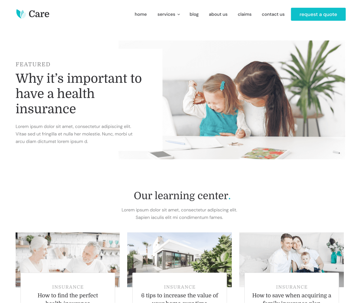 Care - Blog page - Insurance Webflow Template