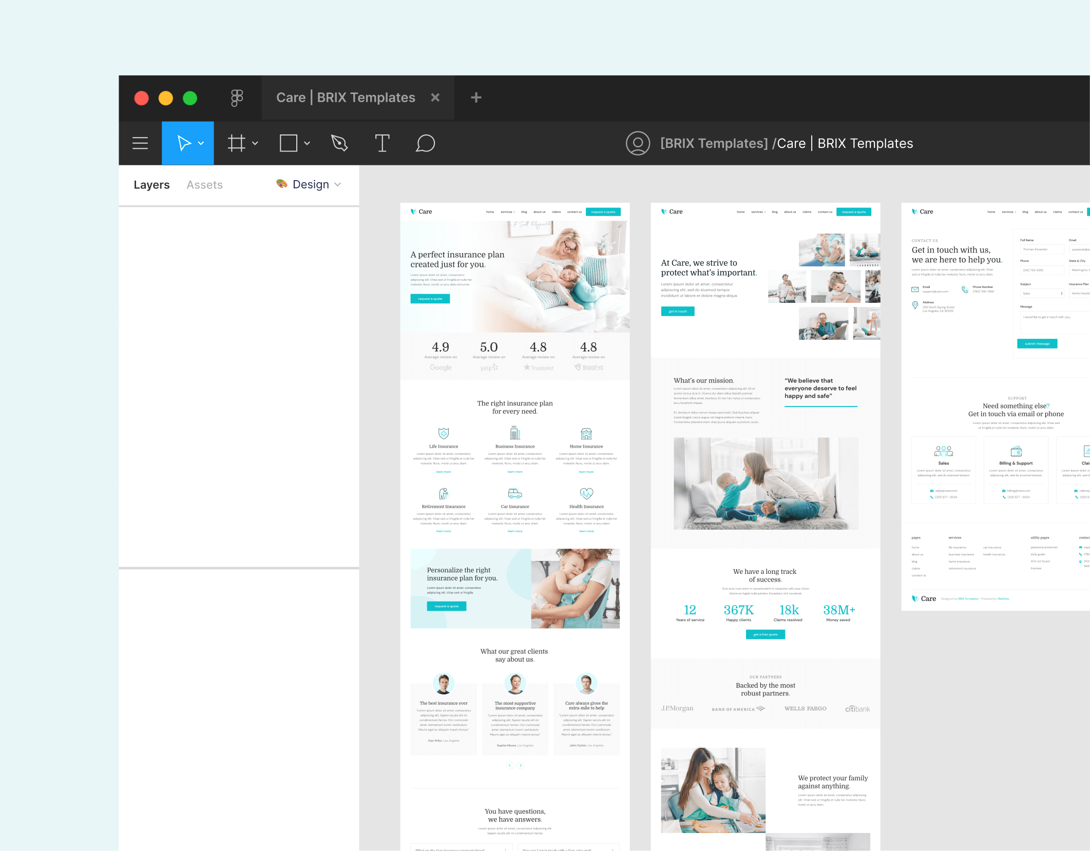 Care - Figma File Included - Insurance Webflow Template
