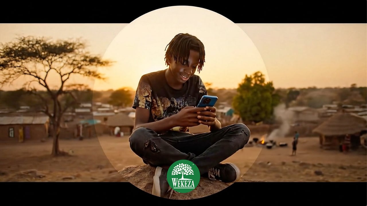 Wekeza AI music video ad still