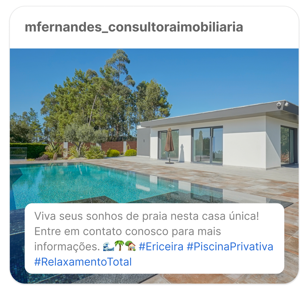Simulating a Social Media Post produced by Lunis AI with a descriptive caption for it.
