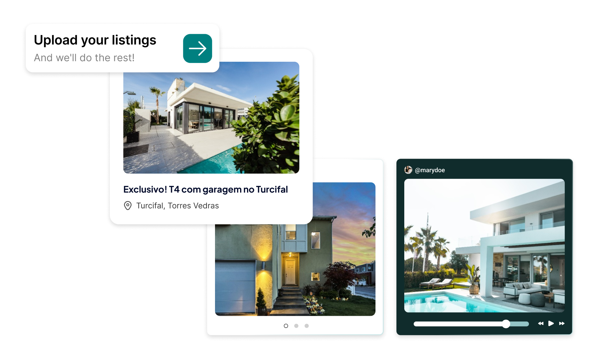 Upload your listings and see them as Social Media Posts