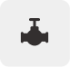 Black pipe valve icon on a light gray rounded square background.