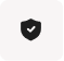 Black shield icon with a white checkmark inside on a rounded light background.
