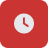 Red square icon with a white clock showing 2:00.