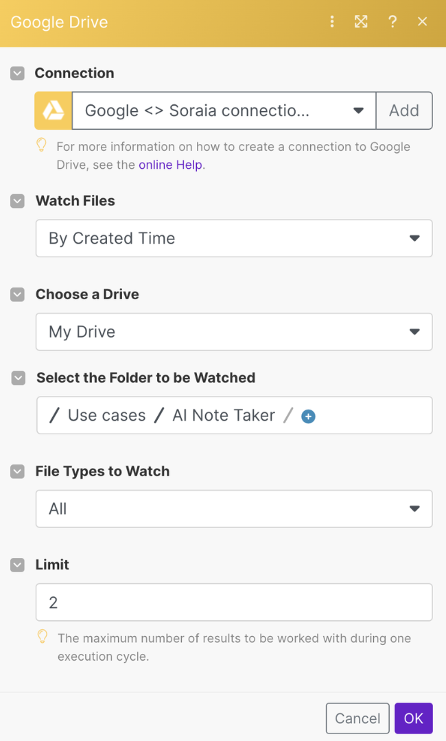 1. Drive- Watch New Files Trigger