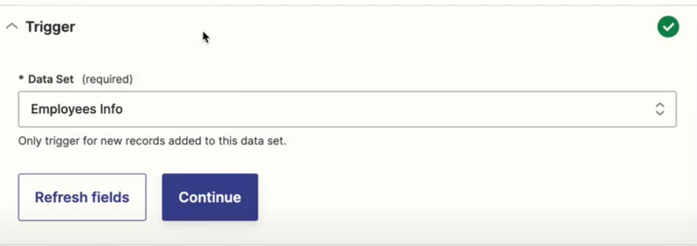 Trigger data set