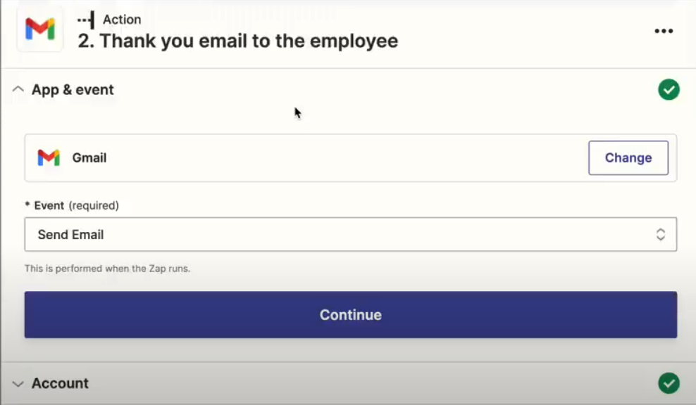 Thank You Email to the Employee-event