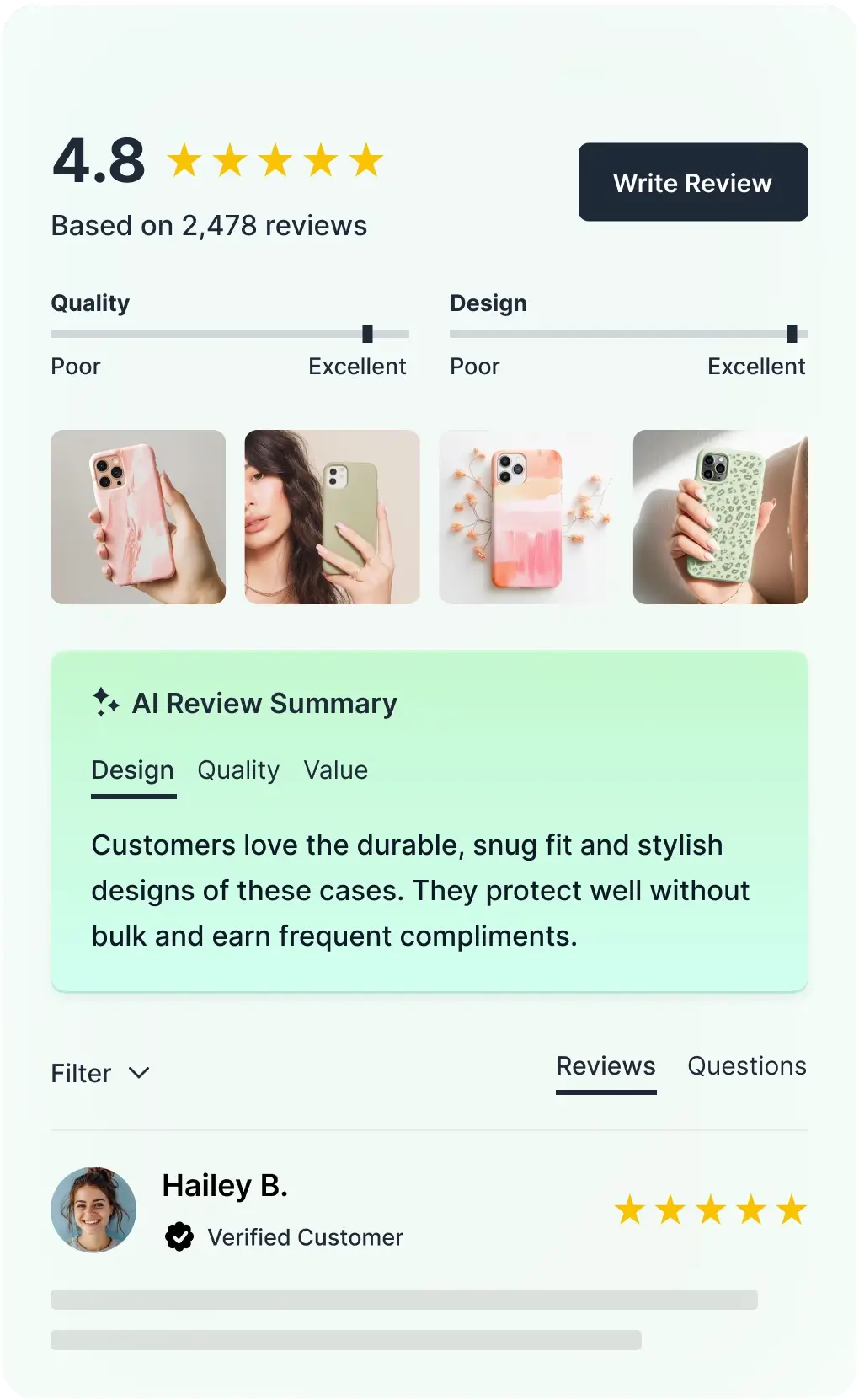Create review invitation emails and a collection page that seamlessly align with your brand's unique look and feel.