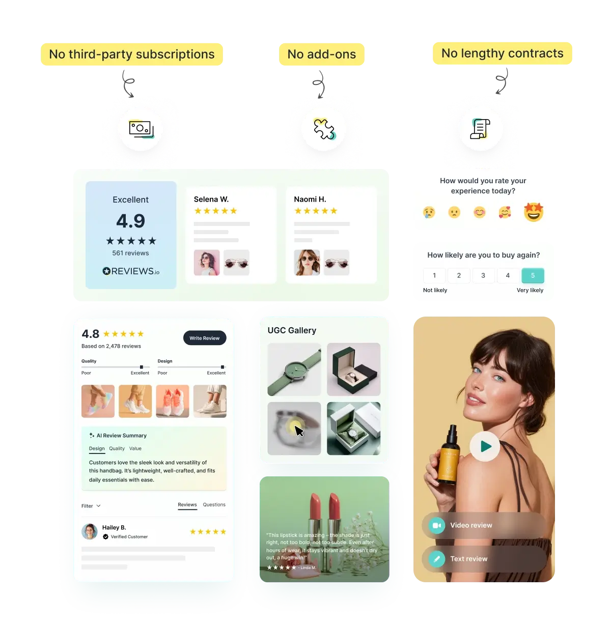 Collect feedback easily with REVIEWS.io surveys feature.