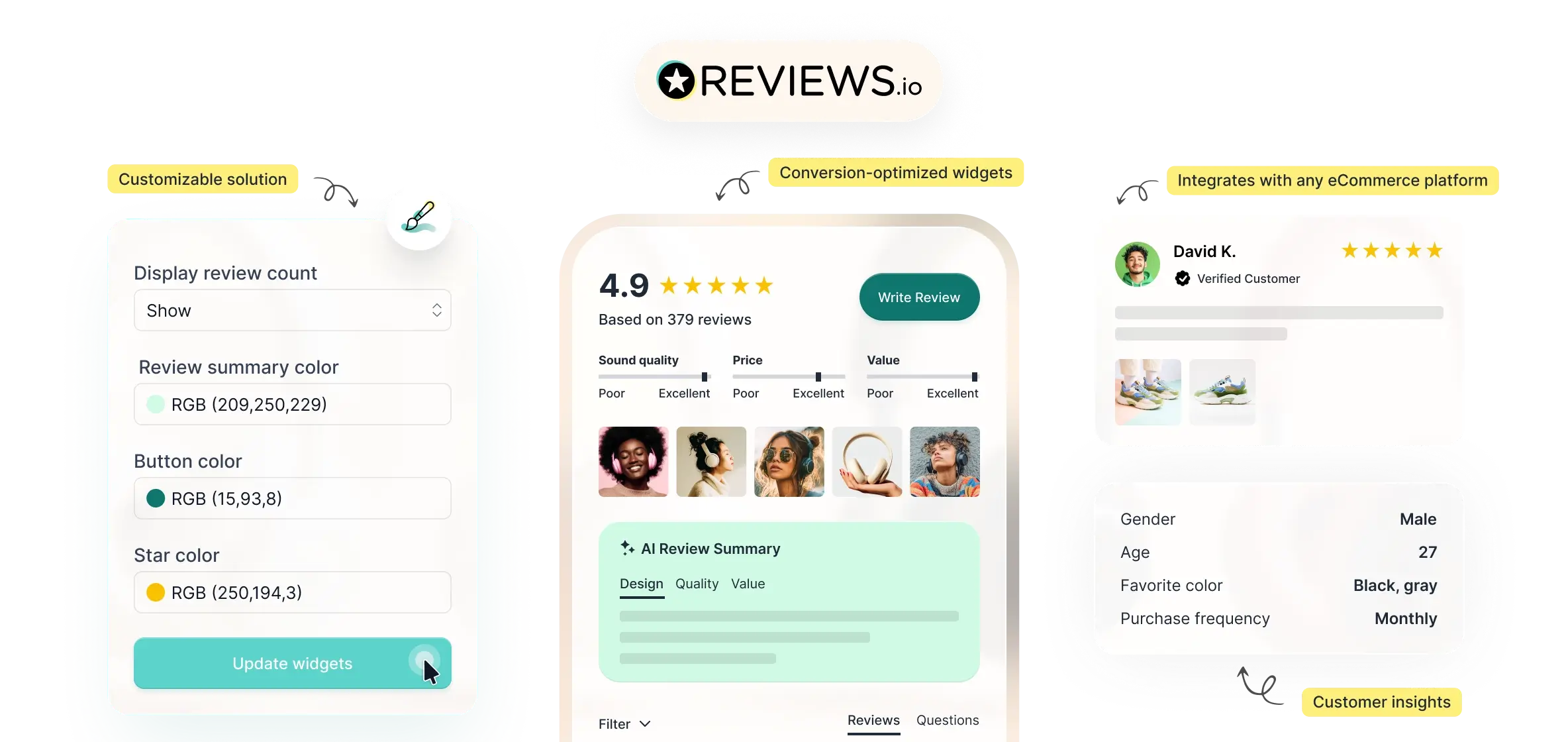 Grow your brand with REVIEWS.io review collection tools.