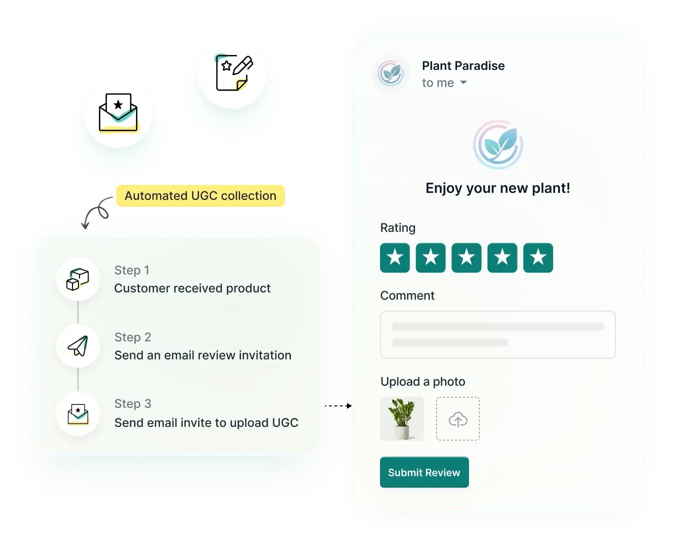 Collect feedback easily with REVIEWS.io surveys feature.