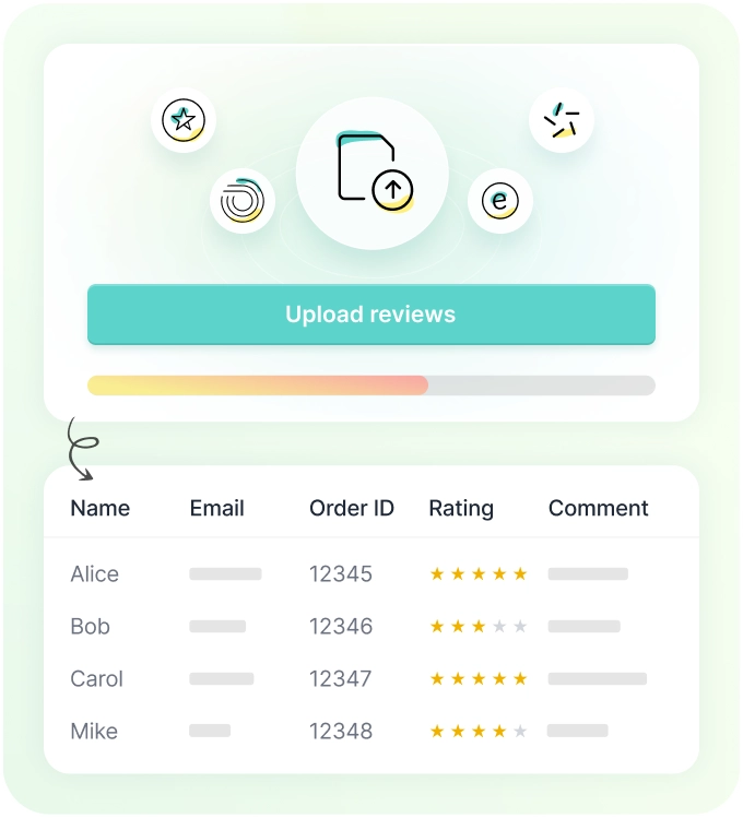Screenshot of verified reviews being imported from a previous review provider