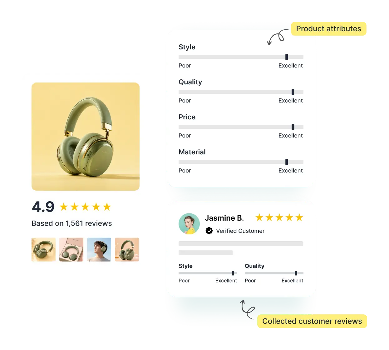 Collect feedback easily with REVIEWS.io surveys feature.